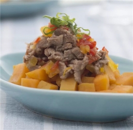 宝宝辅食的做法 橙汁牛肉佐红薯辅食做法