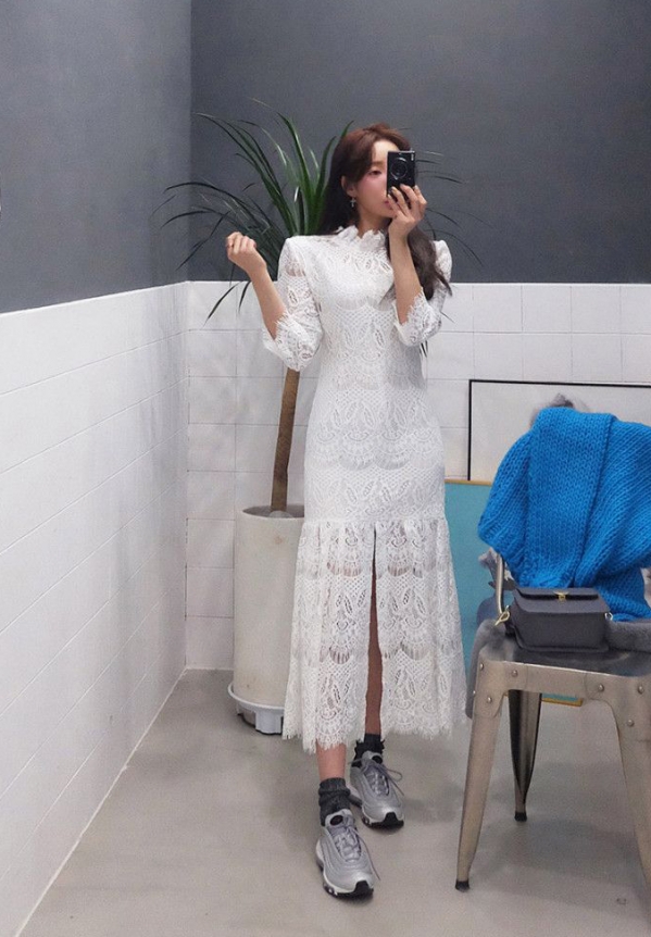 蕾丝连衣裙搭配鞋子图 蕾丝连衣裙搭配图片