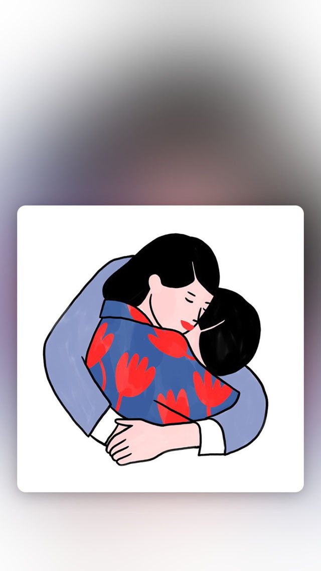创意情侣插画高清手机壁纸