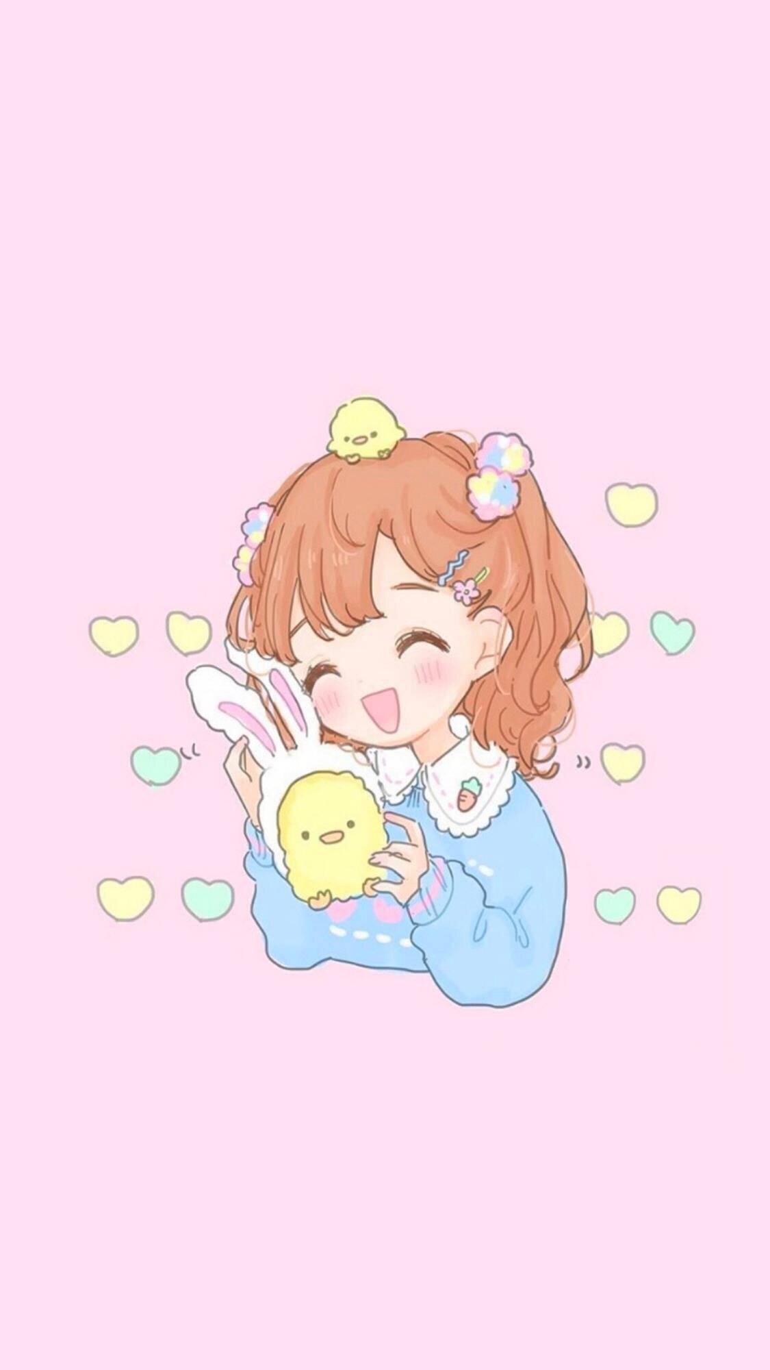 清甜治愈少女系手机壁纸