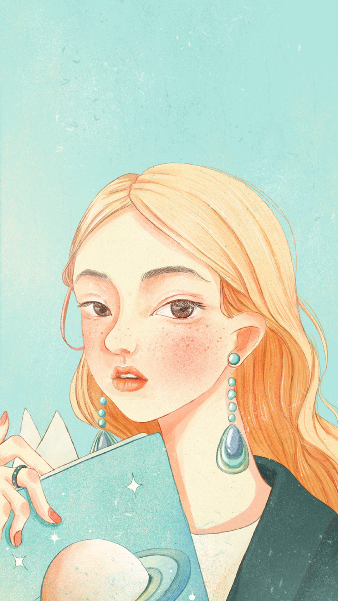 潮流森系手绘插画高清手机壁纸