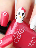 hello kitty美甲图片 hello kitty主题美甲