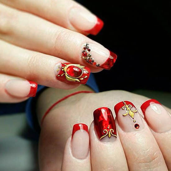 金色美甲图片花样 金色指甲图片