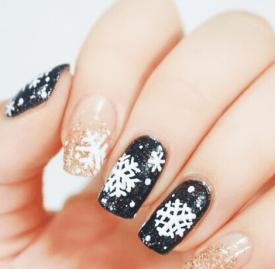 撞色雪花美甲教程 撞色雪花美甲怎么做