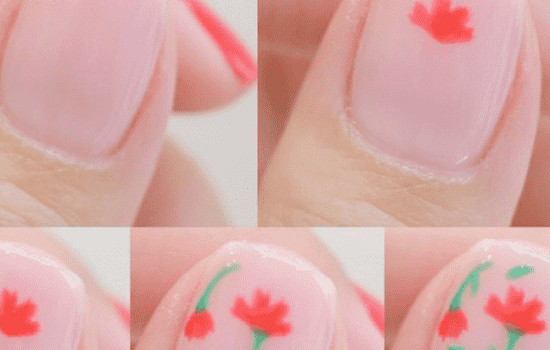 撞色花朵美甲教程 撞色花朵美甲怎么做