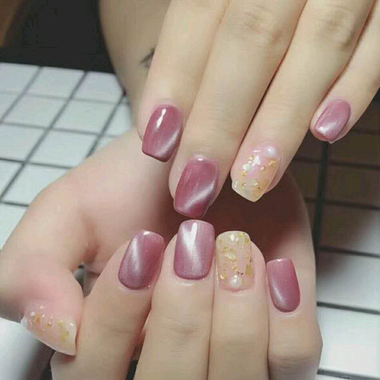 秋季猫眼美甲图片 秋天猫眼美甲图片