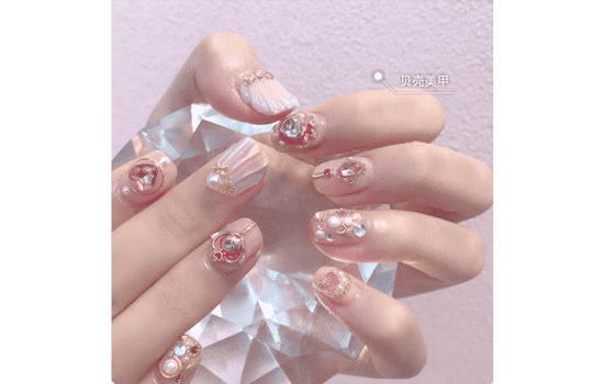 贝壳美甲图片 贝壳甲图片大全