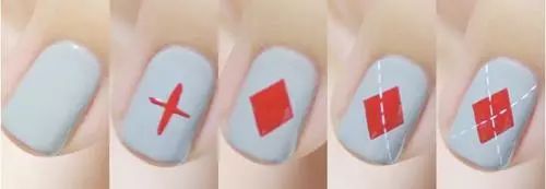 美甲的画法步骤 一款暖心美甲画法步骤图解