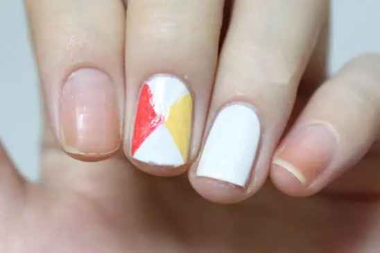 格子美甲图片