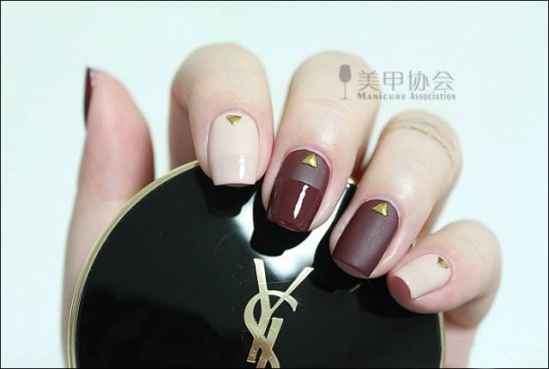 磨砂美甲图片