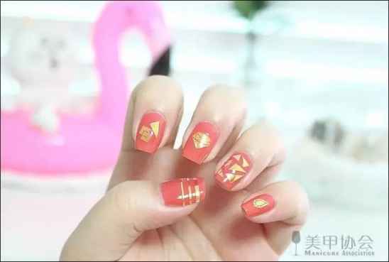 几何美甲图片